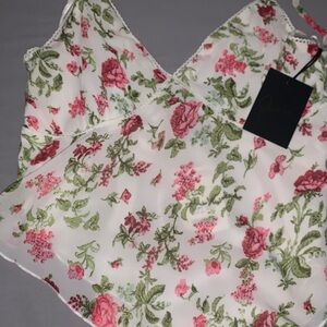 NEW- Beautiful Japna Pink and Green Floral Camisole